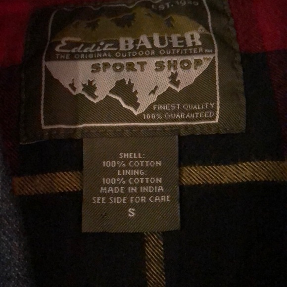 Eddie Bauer flannel lined denim shirt size S - Picture 2 of 7